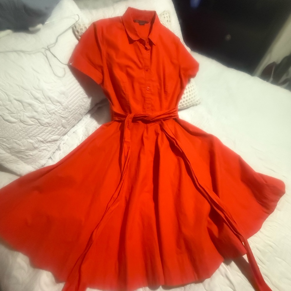 COPY - Armani Exchange Red Polo Collar Midi Dress